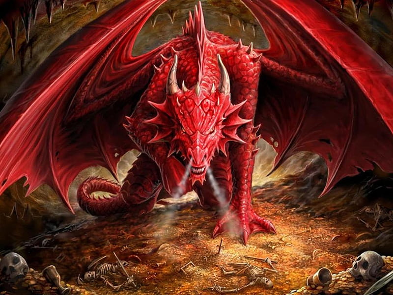 red fire dragon wallpaper