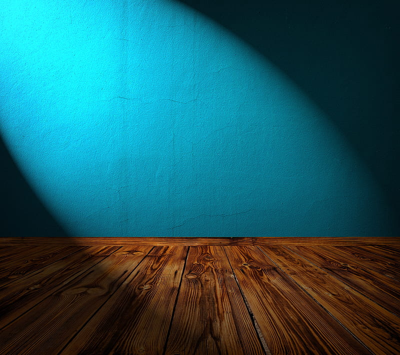 Holo Wall Spotlight2, blue, floor, hardwood, holo, room, spotlight, wall, wood, HD wallpaper