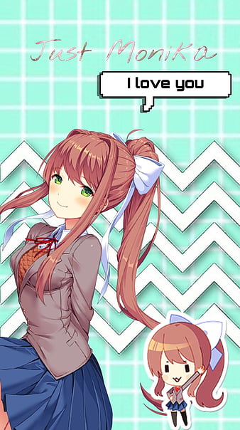 Monika, anime girl, ddlc, doki doki literature club, girl, spring,  springtime, HD phone wallpaper