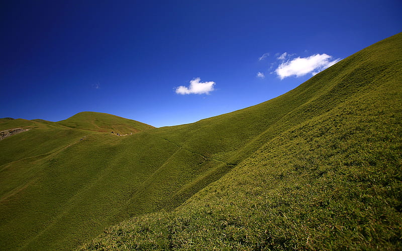 green hills to mountain, HD wallpaper