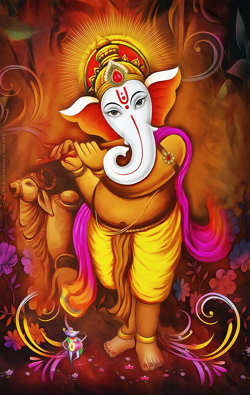 Gajanana, gods, lord, HD phone wallpaper