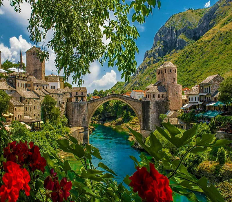 Mostar, bridge, love, HD wallpaper