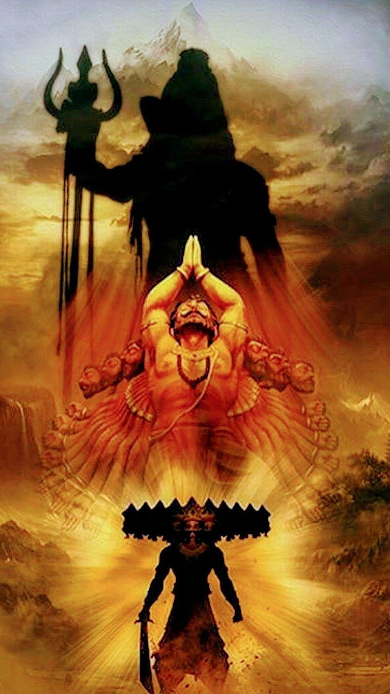 Ravan Bhakti, lord shiva, shiva, mahadev, hindu, devotional, god, HD phone  wallpaper | Peakpx