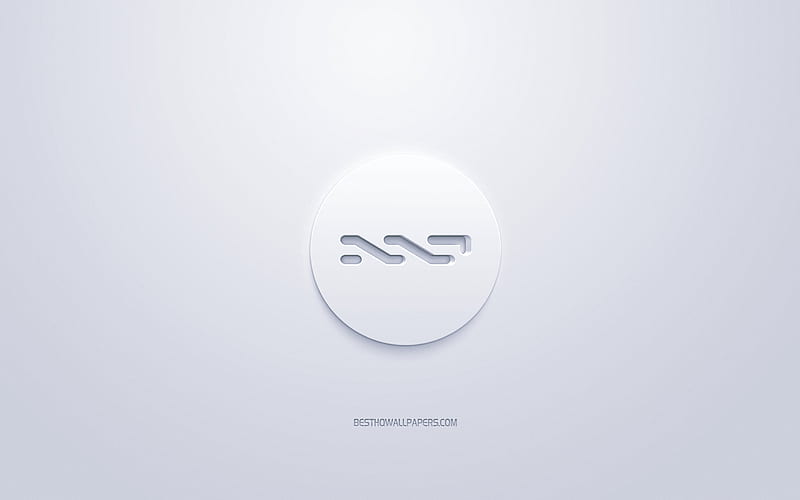 Nxt logo, 3d white logo, 3d art, white background, cryptocurrency, Nxt, finance concepts, business, Nxt 3d logo, HD wallpaper