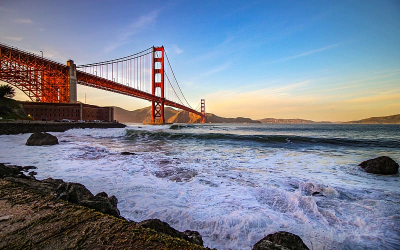 Golden Gate Bridge Marshalls Beach San Francisco US, HD wallpaper