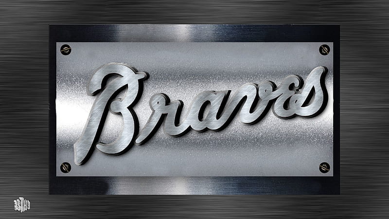 Braves steel Plaque logo, Atlanta Braves Logo, Major league Baseball, Atlanta Braves baseball, Atlanta Braves , Atlanta Braves background, Atlanta Braves, HD wallpaper