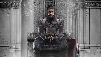 Captain America Hammer, captain-america, superheroes, artwork, art, HD wallpaper