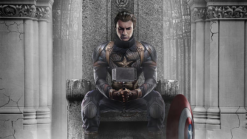 Captain America Hammer , captain-america, superheroes, artwork, art, HD wallpaper