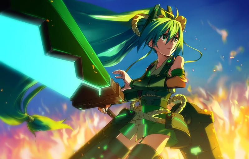 Hình nền với hình ảnh thanh kiếm Katana cùng màu sắc xanh lá cây sẽ giúp cho màn hình của bạn trở nên thật độc đáo và bắt mắt. Hãy chiêm ngưỡng hình ảnh này để được thư giãn giữa làn sóng công việc nhé!
