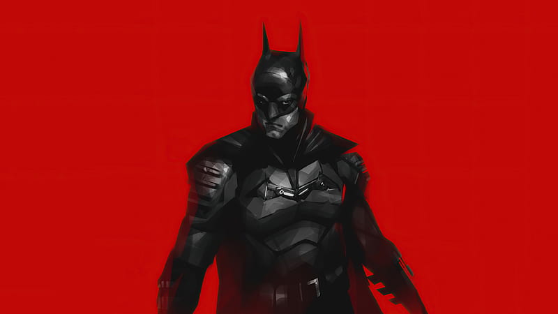 The Batman 2021 Red, the-batman, batman, superheroes, artwork, artist, artstation, HD wallpaper