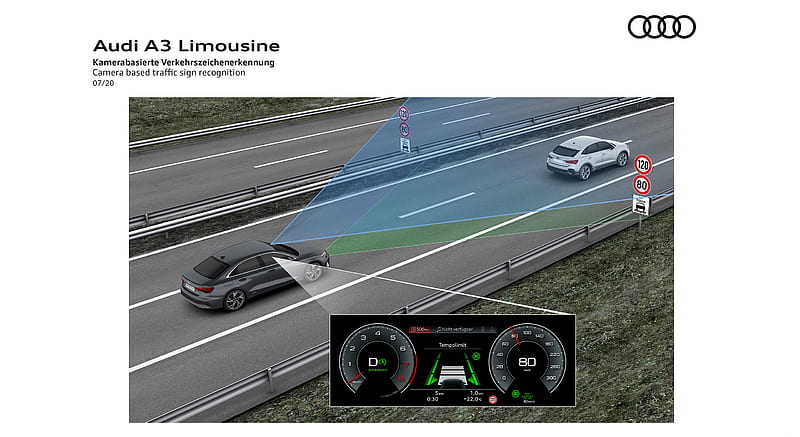 2021 Audi A3 Sedan - Camera based traffic sign recognition , car, HD wallpaper
