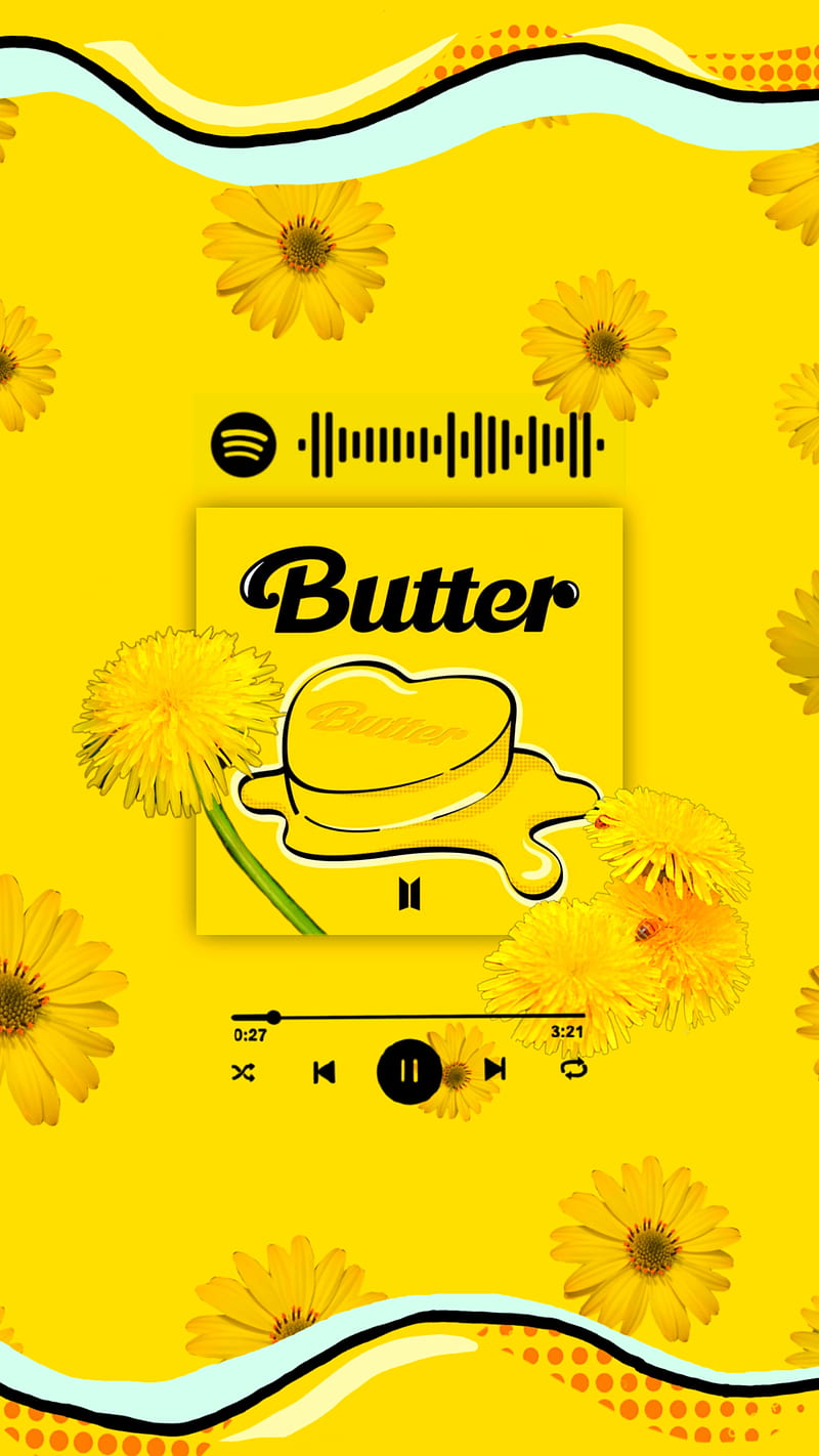 Butter 2, army, bts, jhope, flowers, music, jimin, kpop, yellow, dandelion, HD phone wallpaper