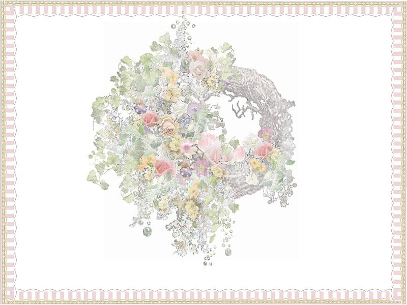 Pastel Floral Wreath, wreath, flowers, pastel, floral, HD wallpaper