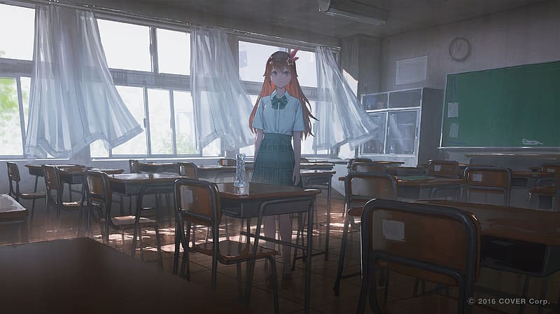 Anime, School Uniform, Virtual Youtuber, Hololive, Tokino Sora, HD wallpaper
