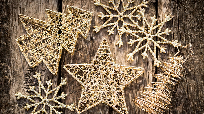 Christmas Decoration Snowflake Star Wood Snowflake, HD wallpaper