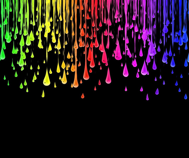Paint Drip, art, color, colorful, digital, paint, rainbow, HD wallpaper
