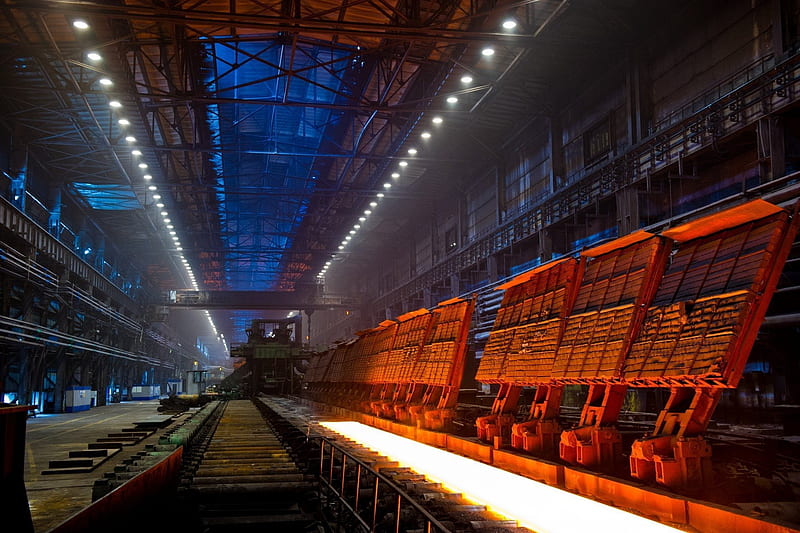 steel mill, steel, industrial, manufacture of metal, HD wallpaper