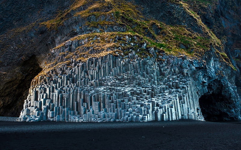 Basalt sea stacks Reynisfjara Beach Iceland 2021 Bing, HD wallpaper