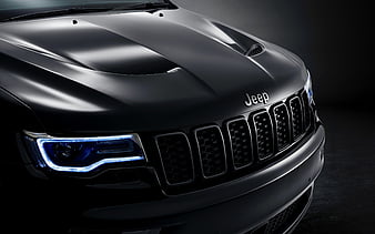 Jeep Grand Cherokee, 2019, front view, exterior, new black Grand Cherokee, american suv, Grand Cherokee S, Jeep, HD wallpaper