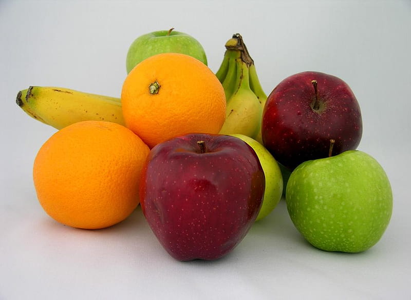 Mixed Fruit, apple, fruit, food, orange, nature, banana, other, HD wallpaper