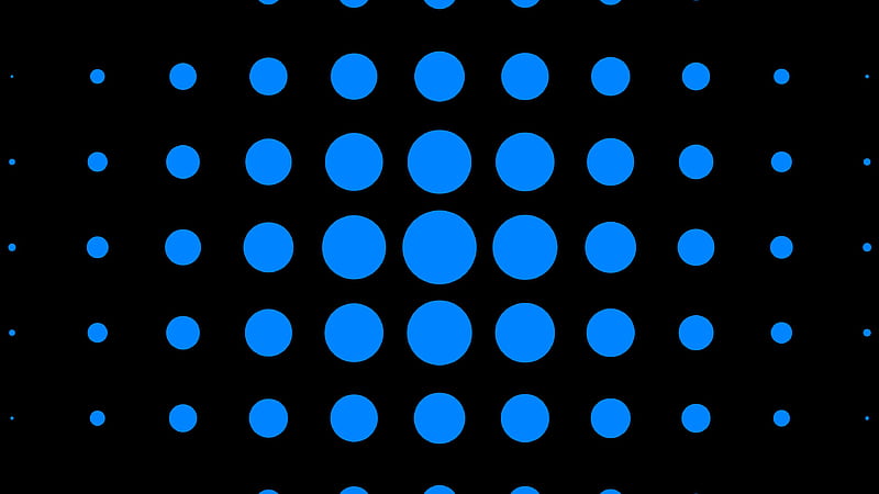 Big Small Blue Circles Shapes Black Background Abstract, HD wallpaper
