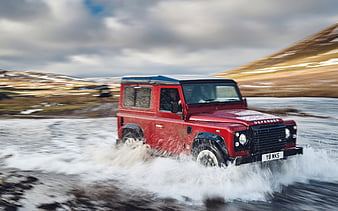 Land Rover Defender, river, 2018 cars, offroad, SUVs, new Defender, Land Rover, HD wallpaper