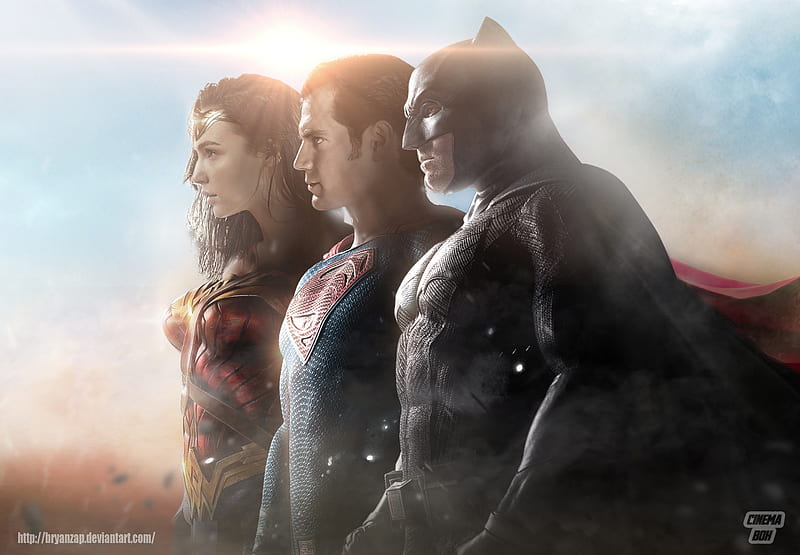 Trinity Superheroes, superman, batman, wonder-woman, artwork, digital-art, superheroes, , artist, HD wallpaper