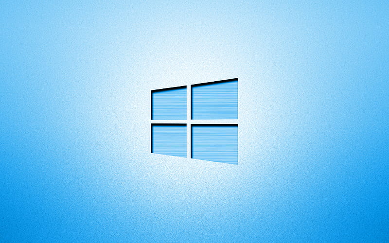 Windows 10 blue logo, creative, blue backgrounds, minimalism, operating systems, Windows 10 logo, artwork, Windows 10, HD wallpaper