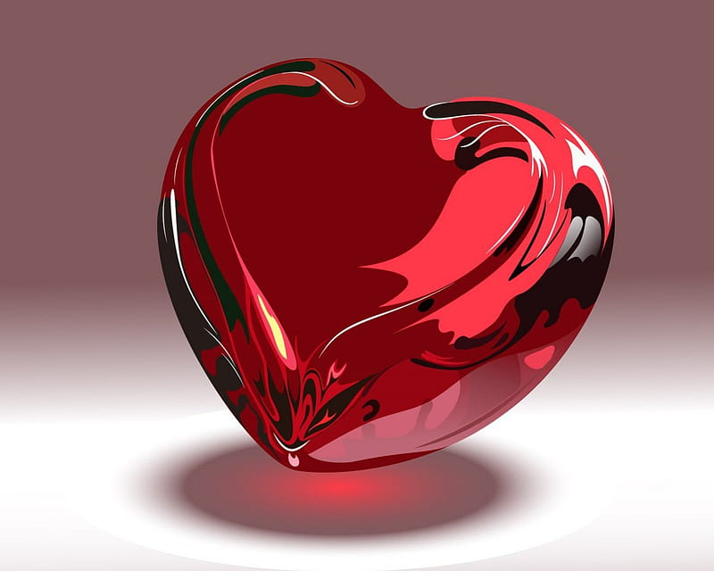 ~Heart~, red, 3d, cg, heart, HD wallpaper