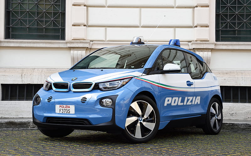 BMW i3, 2017, police i3, electric car, police of Italy, police cars, BMW, HD wallpaper