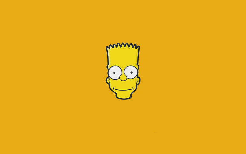 Bart Simpson yellow background, minimal, The Simpsons, Bart Simpson minimalism, Simpsons, HD wallpaper