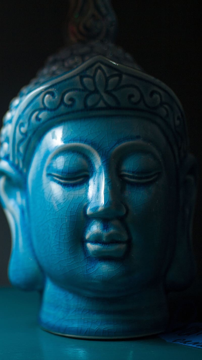 Buddha , Blue Statue, lord buddha, god, bhakti, HD phone wallpaper