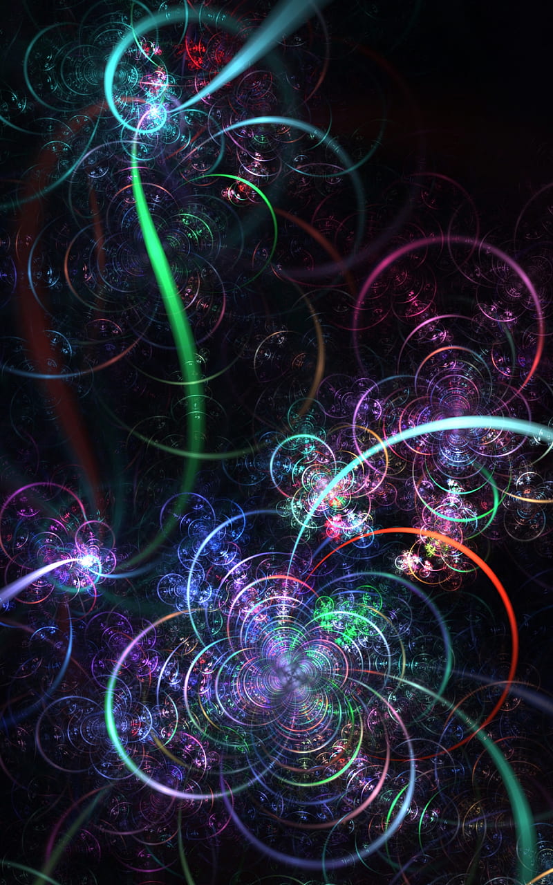 lines, threads, glow, colorful, twisted, fractal, HD phone wallpaper