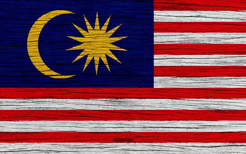 Flag of Malaysia Asia, wooden texture, Malaysian flag, national symbols, Malaysia flag, art, Malaysia, HD wallpaper