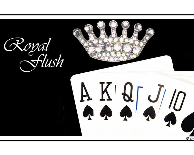 Flush, royal, cards, game, crown, HD wallpaper