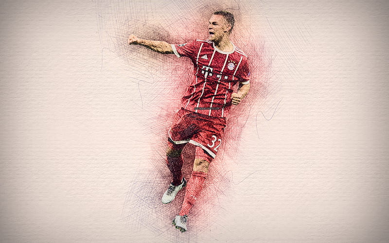 Joshua Kimmich artwork, football stars, Bayern Munich, Kimmich, soccer, Bundesliga, footballers, drawing Joshua Kimmich, Bayern Munich FC, HD wallpaper