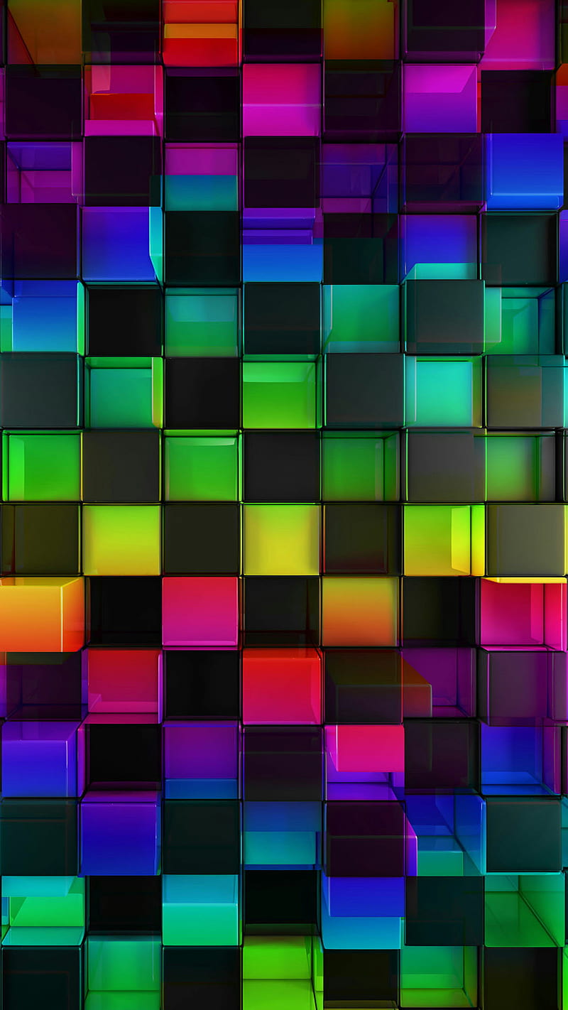 squares, abstract, boxes, colorful, desenho, HD phone wallpaper