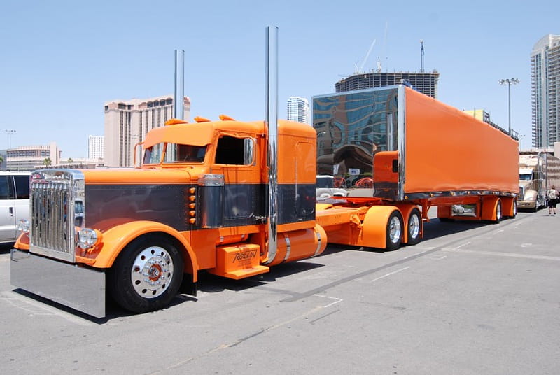ROLLIN BIG AMERICAN TRUCK, semi truck, sema show, sport truck, socal customs, HD wallpaper