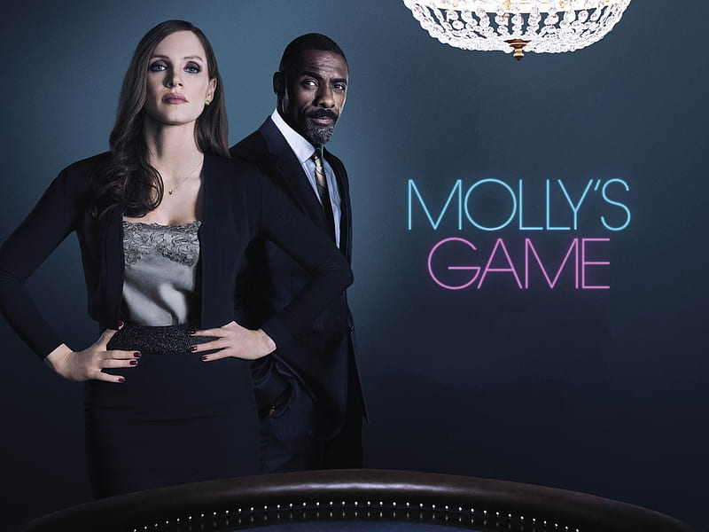 Mollys Game 2017 Jessica Chastain Idris Elba Poster, mollys-game, 2017-movies, movies, jessica-chastain, HD wallpaper