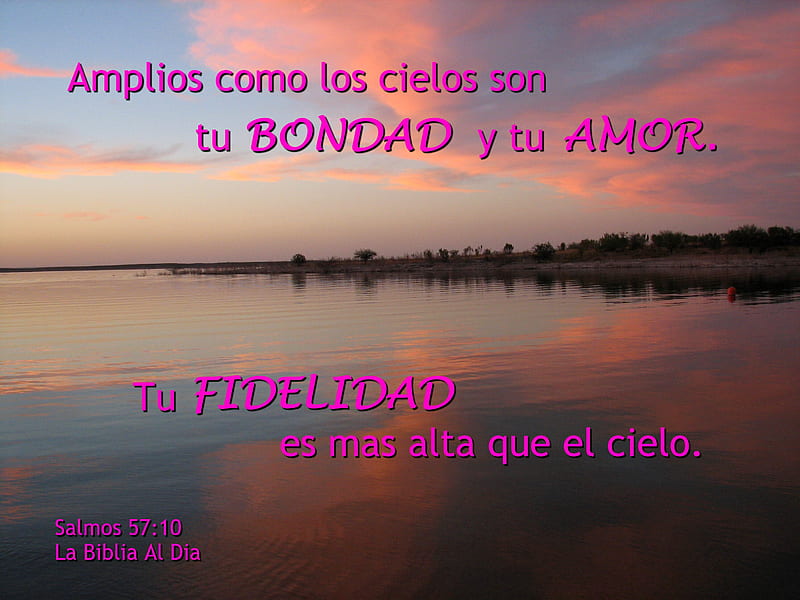 Bondad, Amor y Fidelidad de Dios, Bible, sunset, water, lake, HD wallpaper