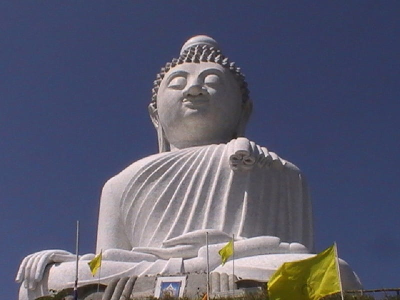 Big Buddha, buddha, white, statue, thailand, HD wallpaper