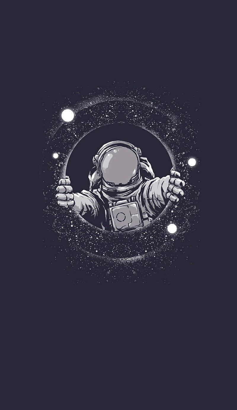 Spaceman, black, man, star, HD phone wallpaper