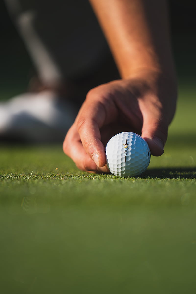 golf, ball, hand, fingers, grass, sport, HD phone wallpaper