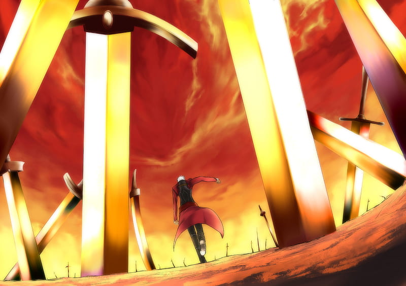 Archer Red Regret Swords Servant Unlimited Blade Works Kizuna Emiya Shirou Hd Wallpaper Peakpx