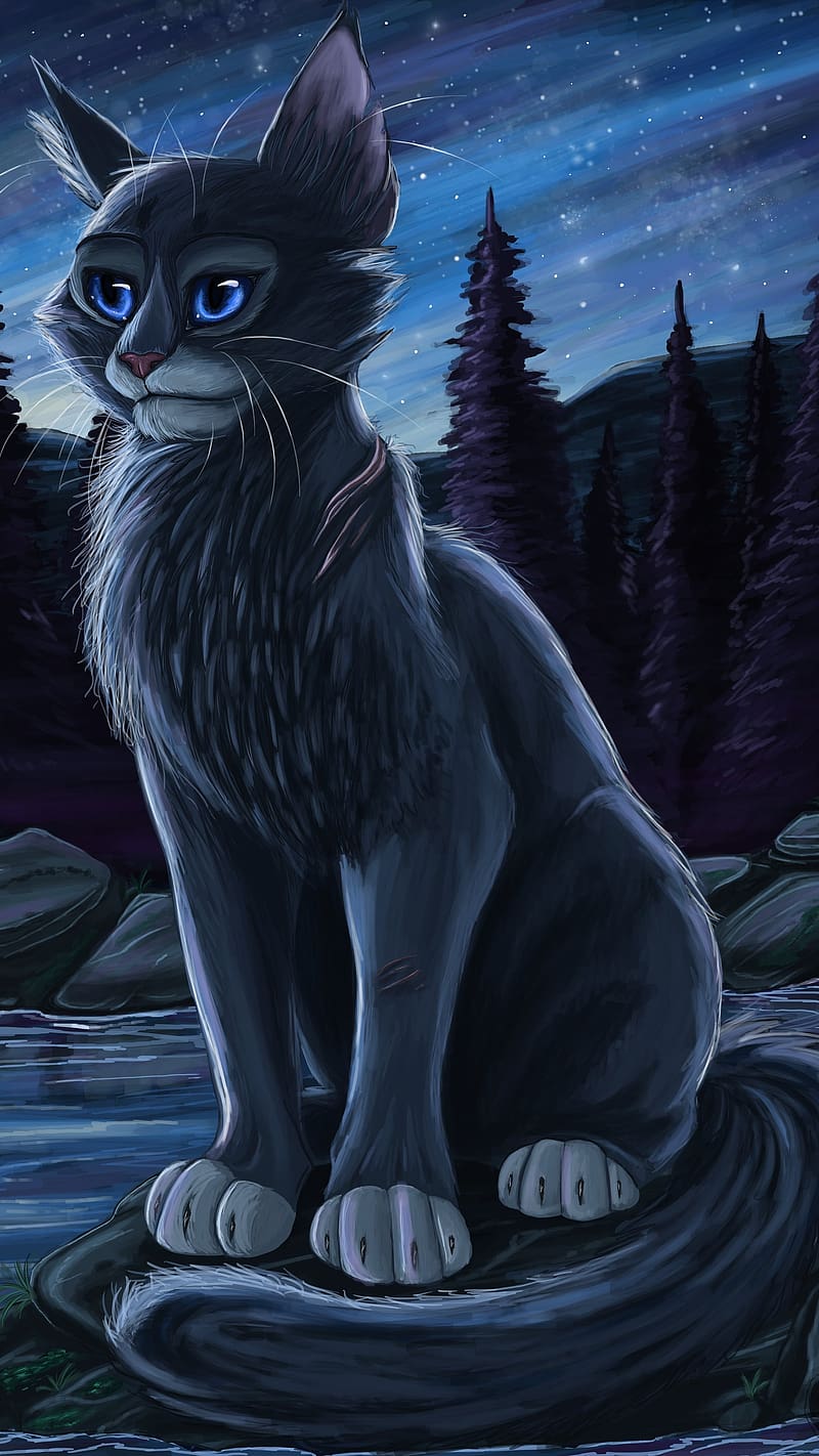 Warrior Cats, Illustration Art, painting art, feral cat, HD phone wallpaper