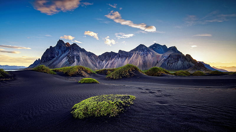 Mountains In Black Desert Under Blue Sky During Daytime Nature, HD wallpaper