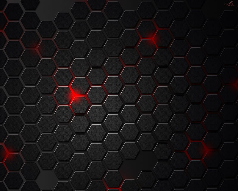 Minimalistic, black, hexagon, red, HD wallpaper | Peakpx