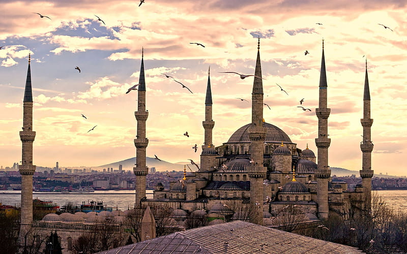 sultan ahmed mosque istanbul turkey-European Landscape, HD wallpaper