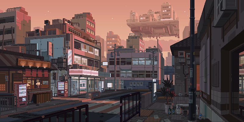 Town, buildings, pixel art, Games, HD wallpaper | Peakpx