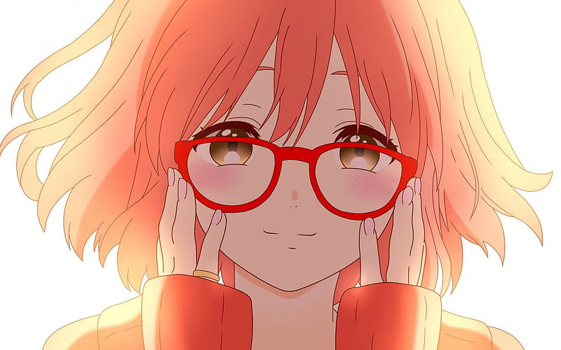 Kuriyama Mirai Kyoukai no Kanata Cosplay Red Round Glasses Accessorie With  Lens